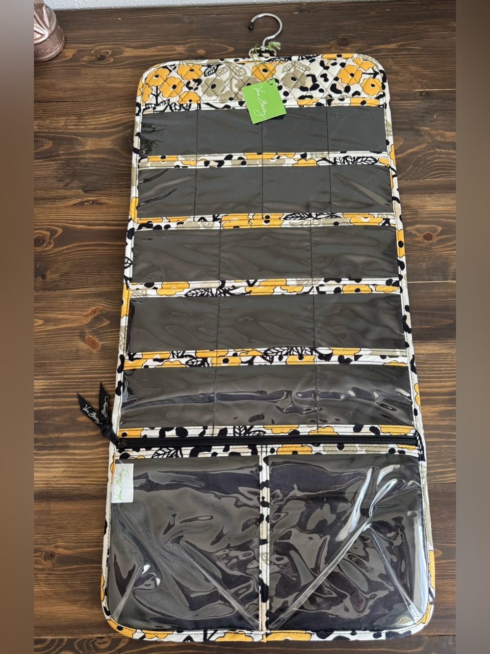 Vera Bradley Hanging Organizer with Yellow Floral Trim